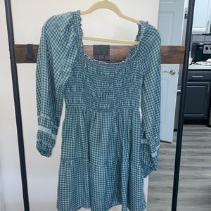 American Eagle dress, long sleeve, blue, size S
